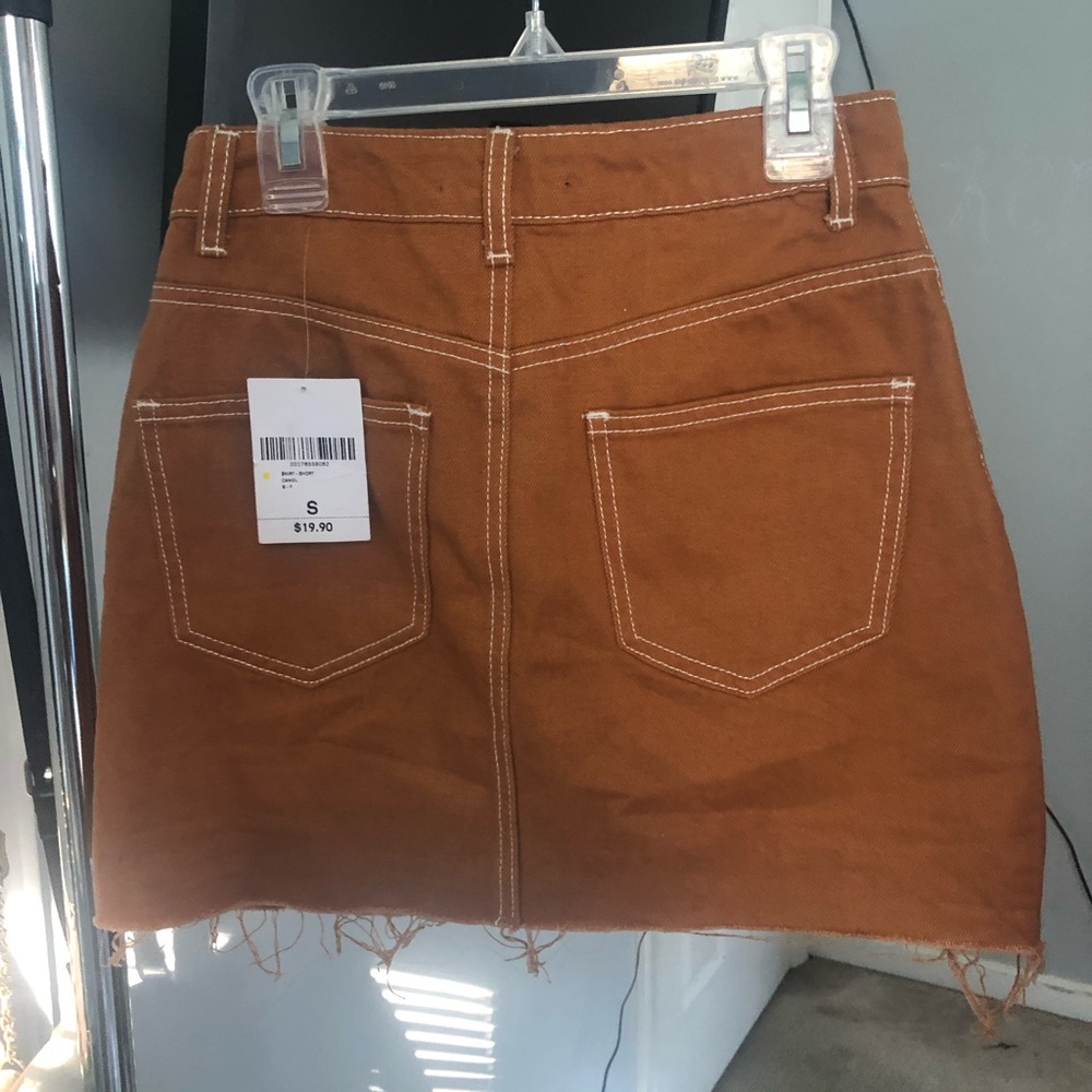 Mini Denim Skirt (Camel Color)